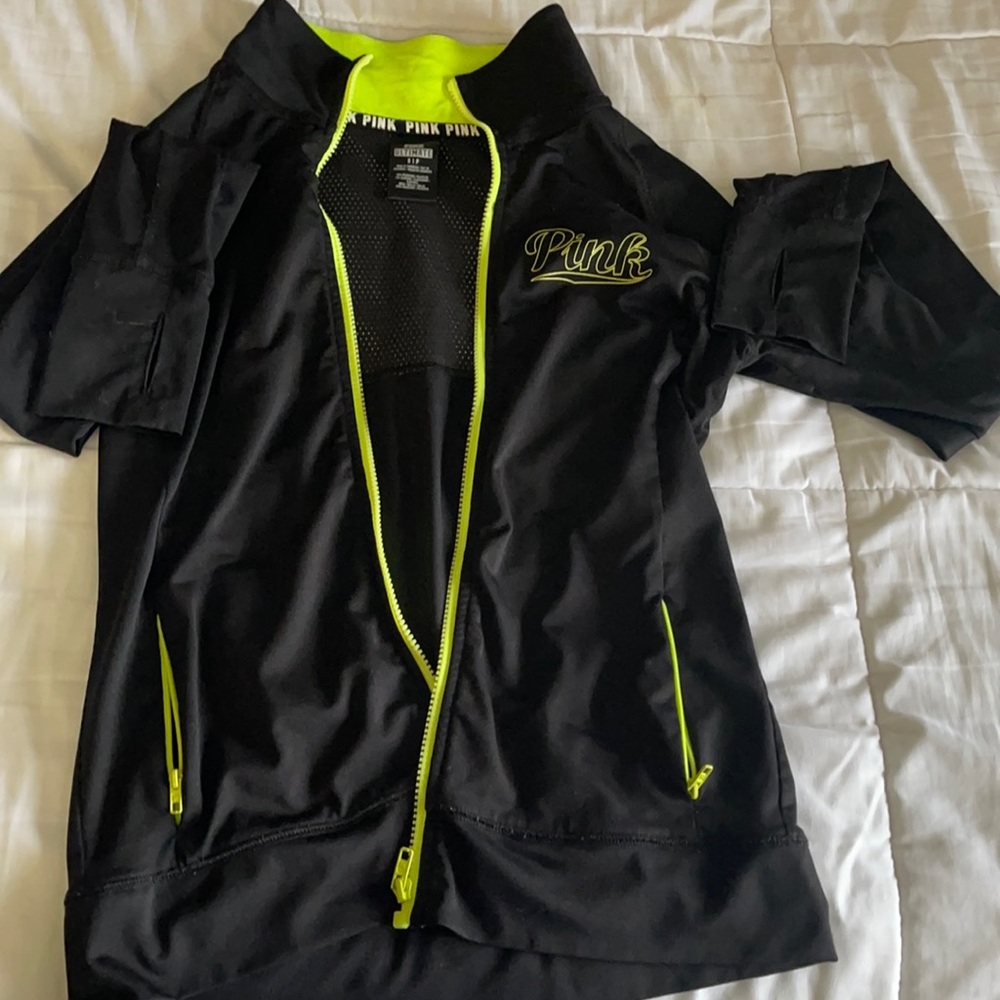 Pink track thumb hole jacket